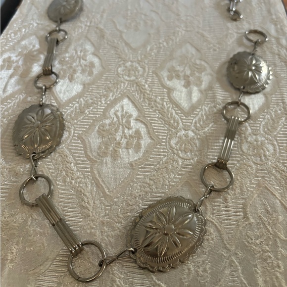 Vtg Concho Silver Belt Western - Picture 2 of 3